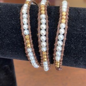 Chan Luu Gold and Pearl Wrap Bracelet